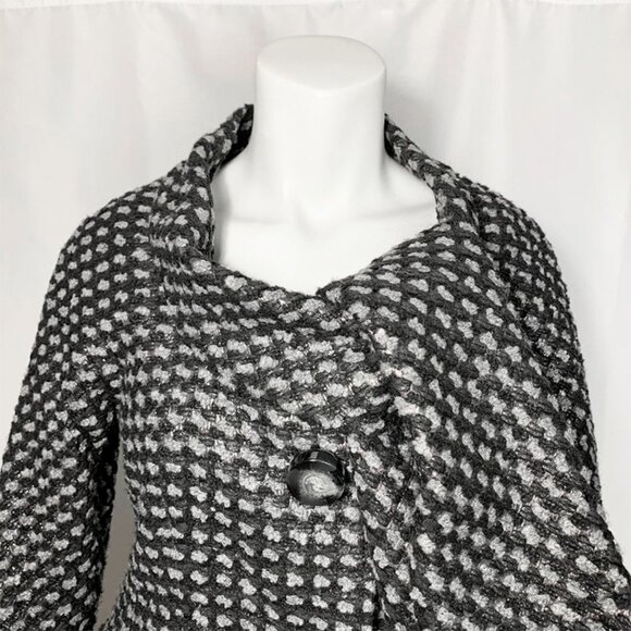 MARC JACOBS Metallic Tweed Coat With Built In Scarf - Picture 6 of 12